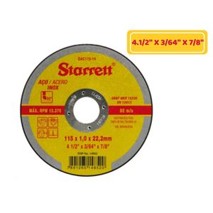 Disco De Corte Starrett 4.1/2X1,0X 22,2 Dac115-14